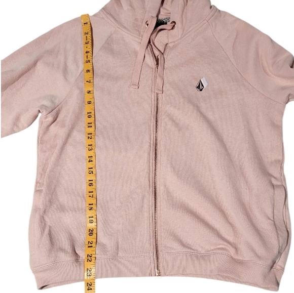 Volcom Light Pink Zipper Hoodie Size Medium - Picture 3 of 10